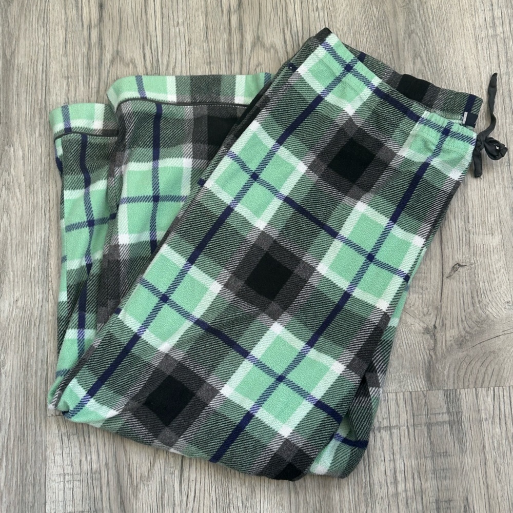 Anne‎ Klein Green and Black Plaid Lounge Pants Sz XL